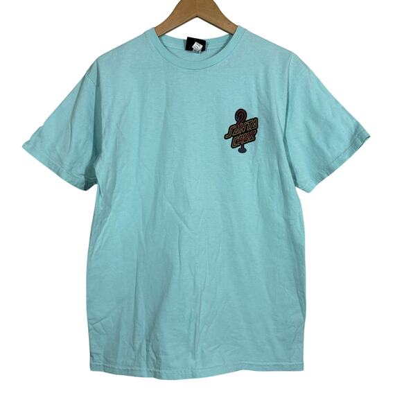 Santa Cruz Graphic Tee Casual Short Sleeve Teal - M - Picture 2 of 4